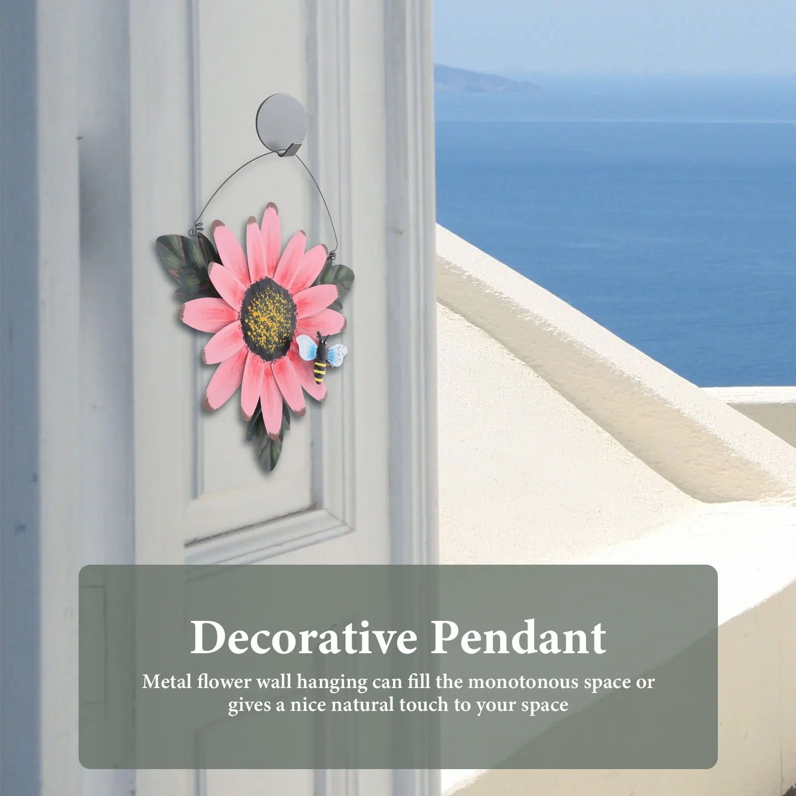 

Artificial Flower Pendant Living Room Metal Wall Decor Hanging Garden Ornament Artistic Decorations