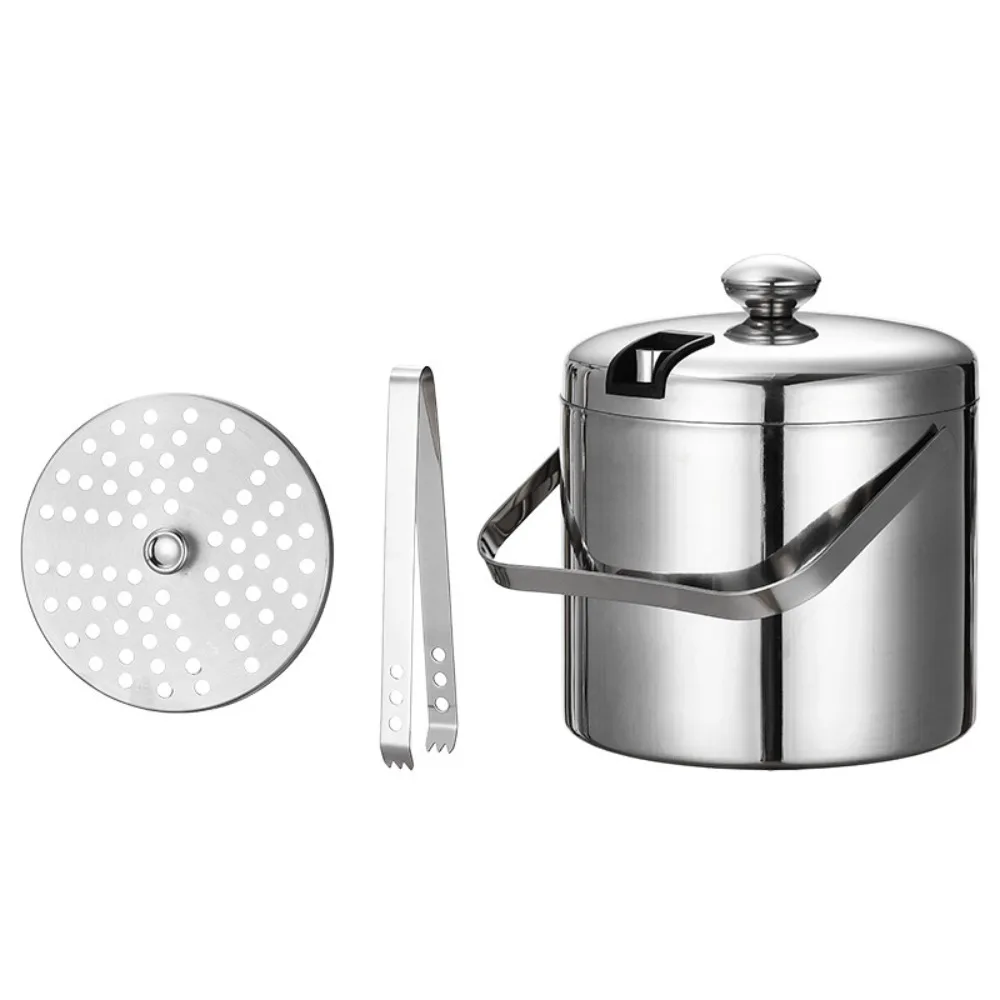 

304 Stainless Steel Bar Insulated Ice Bucket 3.0/1.3 L Double-Wall Bar Drink Cooler Long-lasting Effect