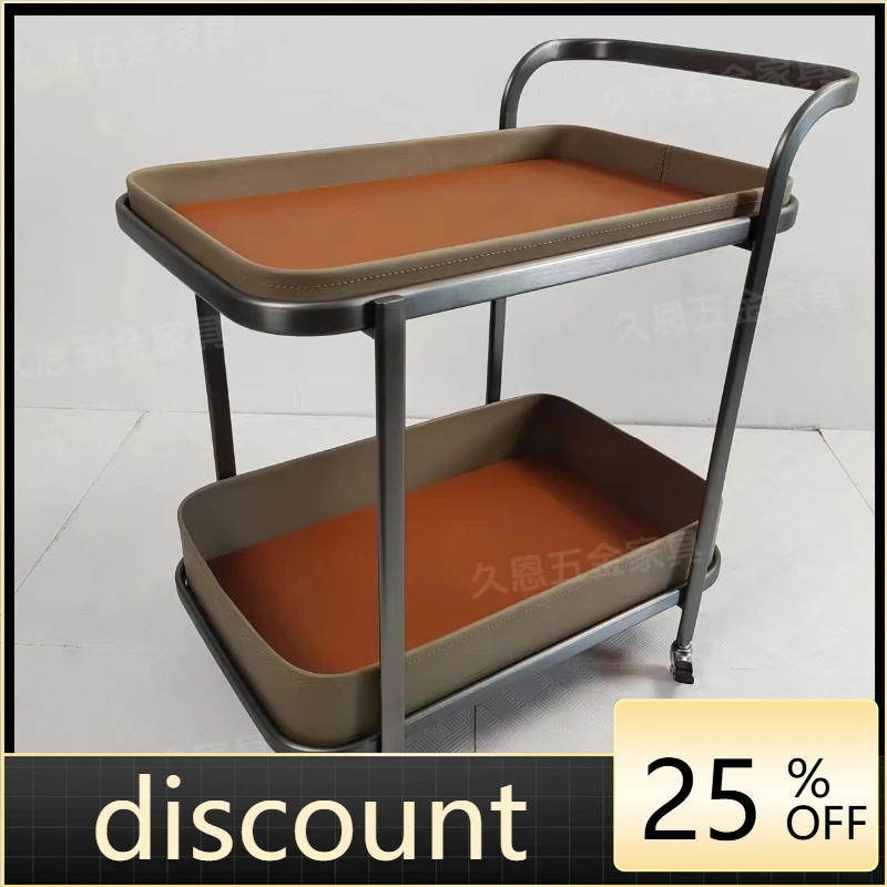 

LMM removable saddle leather small coffee table sofa side living room balcony shelf