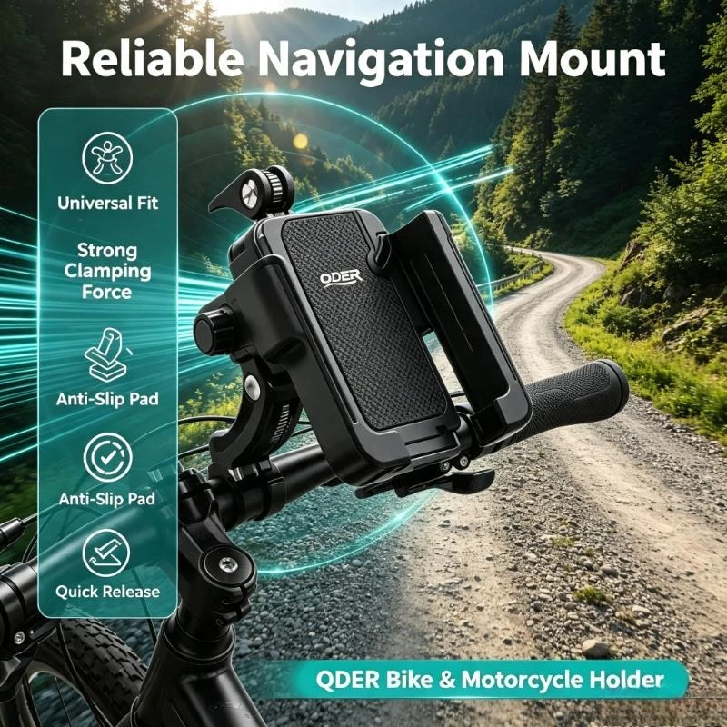Support de guidon antichoc avec rotation à 360° °   Angles réglables stabilisant les téléphones pour la navigation sur les routes de cyclisme tout-terrain et les trajets en trottinette urbaine