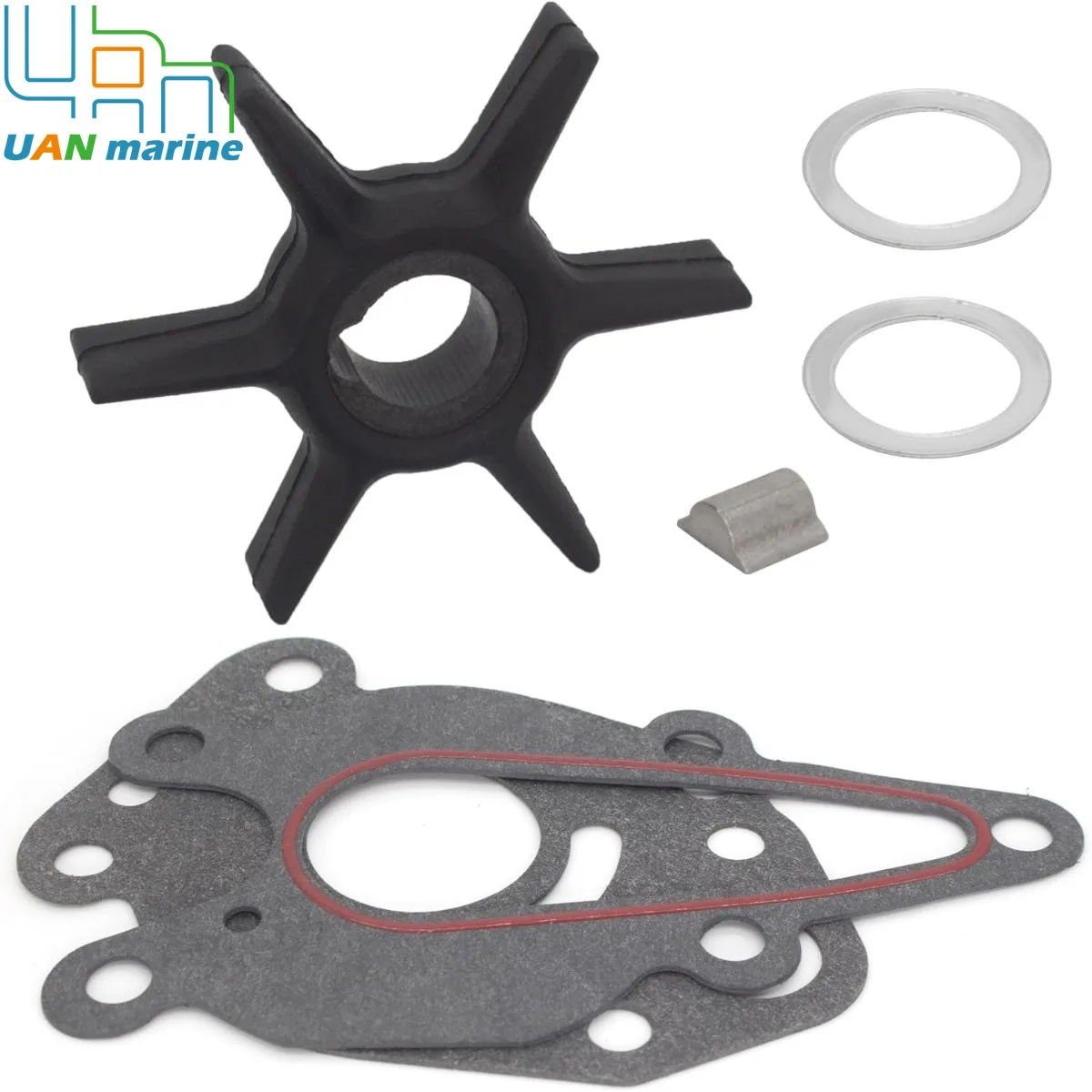 

42038Q02 Outboard Water Pump Impeller Kit with Key Gasket for Mercury Force 6 8 9.9 15 HP 47-42038-2 47-420381 47-42038Q02