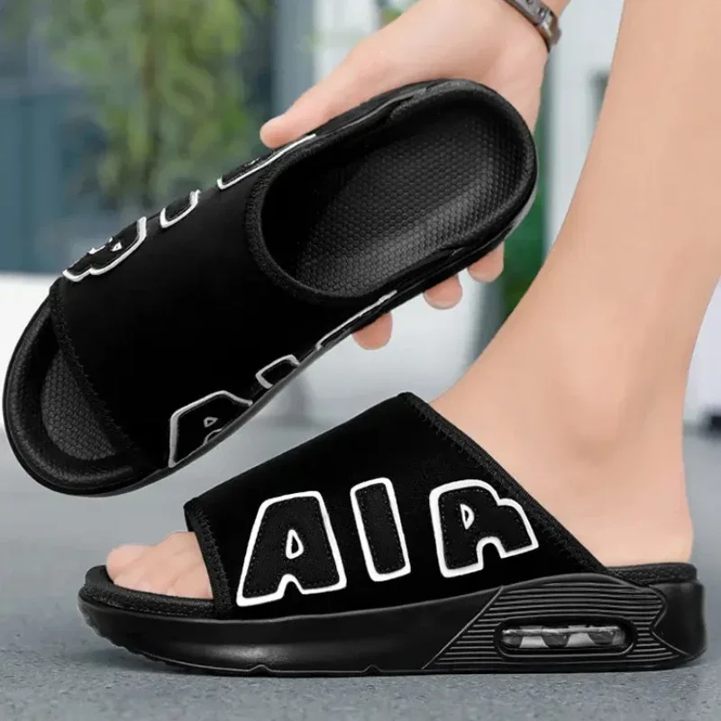 

Мужские сандалии, нескользящие модные трендовые спортивные тапочки на толстой подошве для мужчин, уличная обувь, размер 39-46, подходит для летнего пляжа