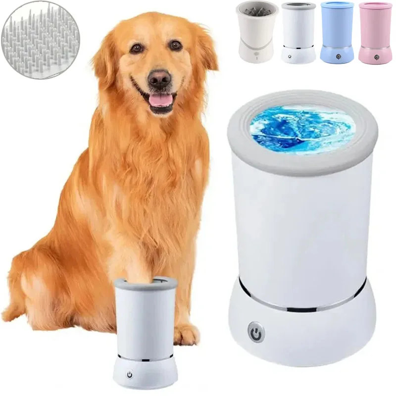 

Portable Dog Paw Cleaner Portable Foot Washer Automatic Silicone Bristles Pet Cleaner Cup USB Charging for Small Medium Dog Cats