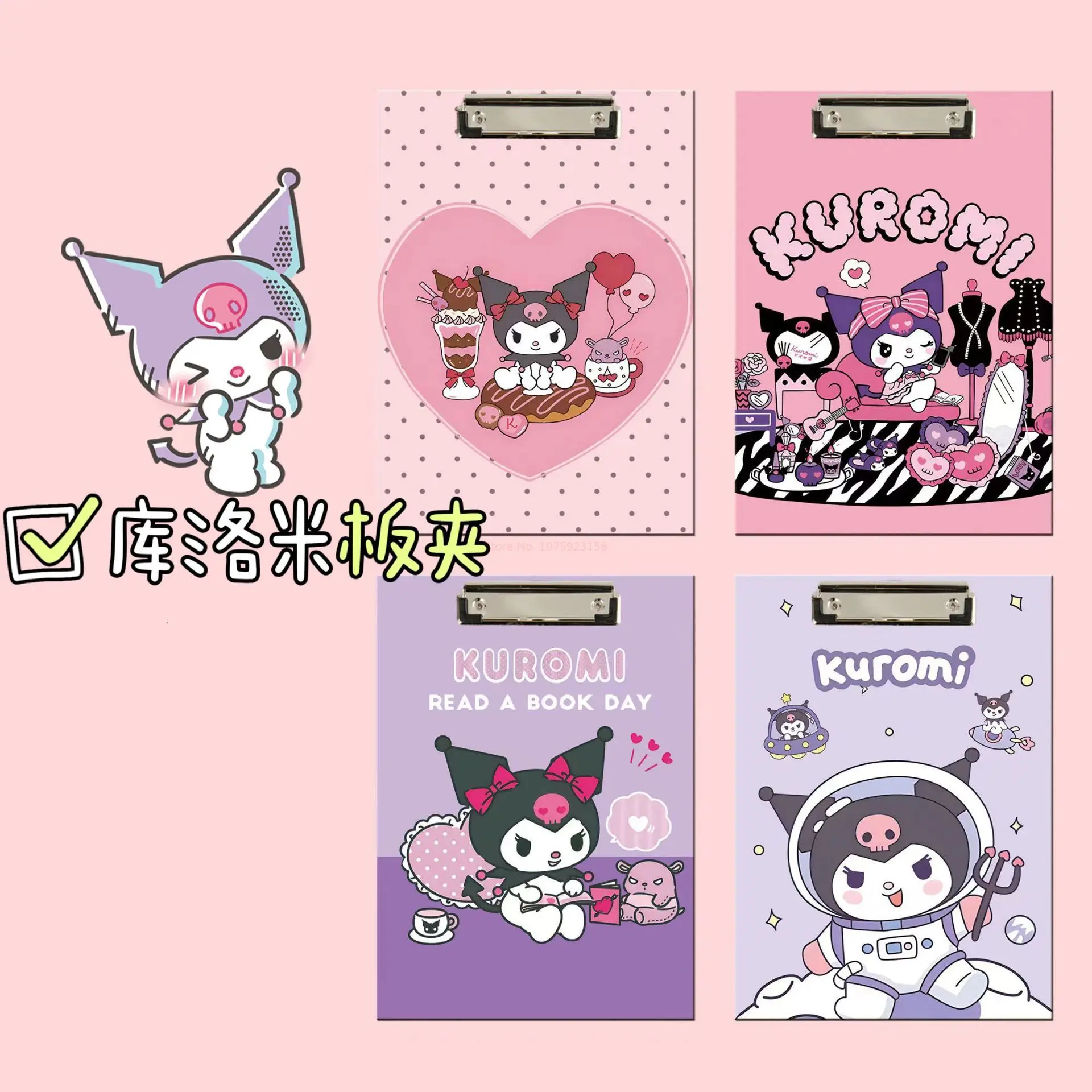 A4 Sanrio Stationary Student Clipboard Paper Data Clipboards School Supplies Wholesale Kuromi Pochacco