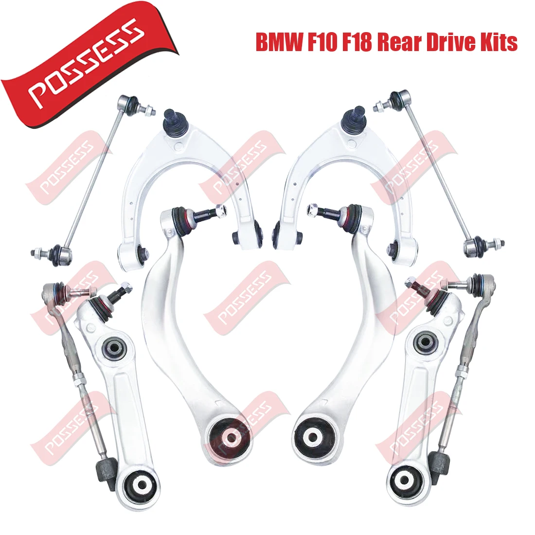 

10 Pieces Front Suspension Control Arm Stabilizer Link Tie Rod End Kits For BMW 5 Series F10 F11 F18 6 Series F12 F13 F06 2WD