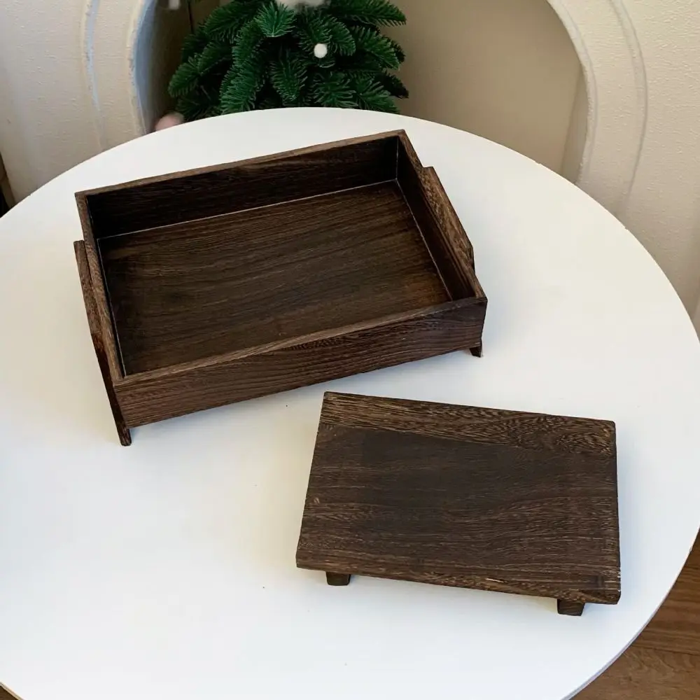Multi-functional Wooden Aromatherapy Tray Large Capacity Rectangle Jewelry Storage Tray Decorative Key Rack Photographic Prop
