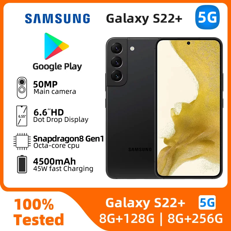 Samsung Galaxy S22 Plus S22+ 5G 128GB/256GB S22 Plus Snapdragon 8 Gen 1 Octa Core 6.6