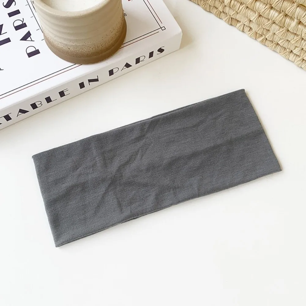 Casual Cotton Wide Headband Wash Face Solid Color Sports Headband Soft Fabric Casual Headband Sports