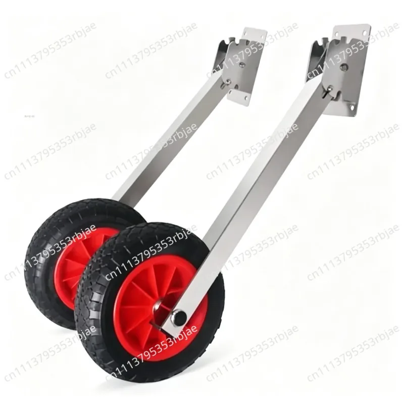Aluminum Transom Wheel for Inflatable Boat, Folding Dinghy Trailer Wheel with Swivel Bracket for Kayak