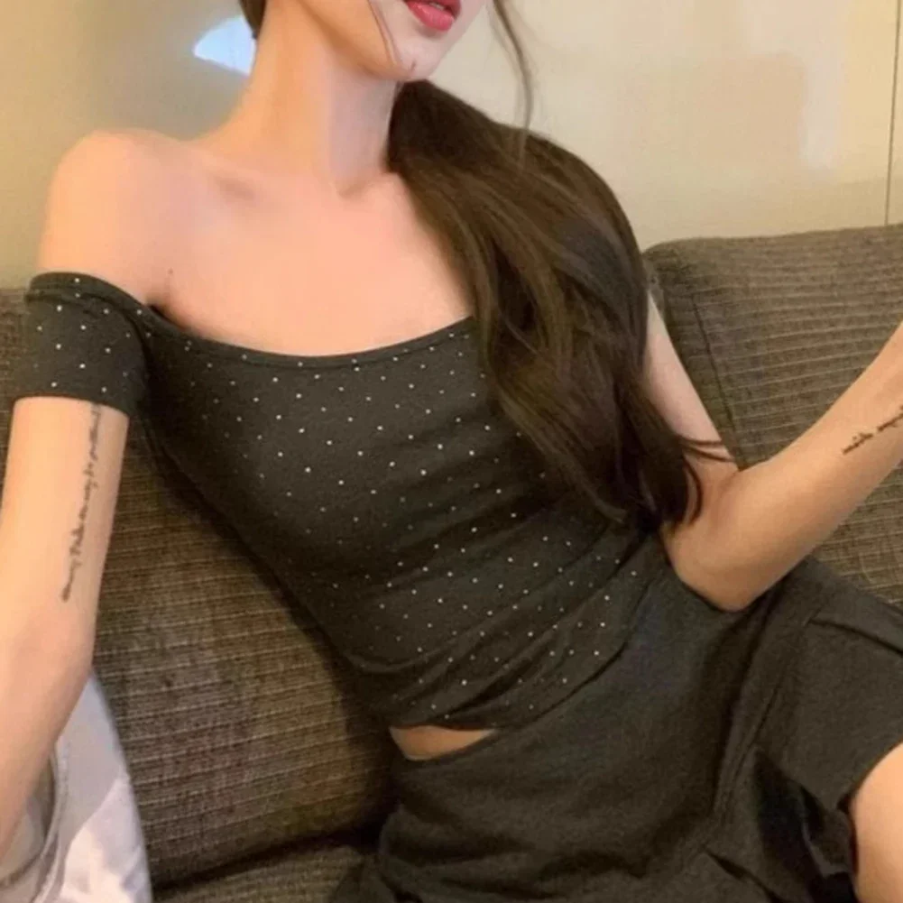 

Ladies Casual Shirt Off Shoulder Polka Dot Daily Wear Summer Vacation Circle Pattern Design Daily Casual Clothing