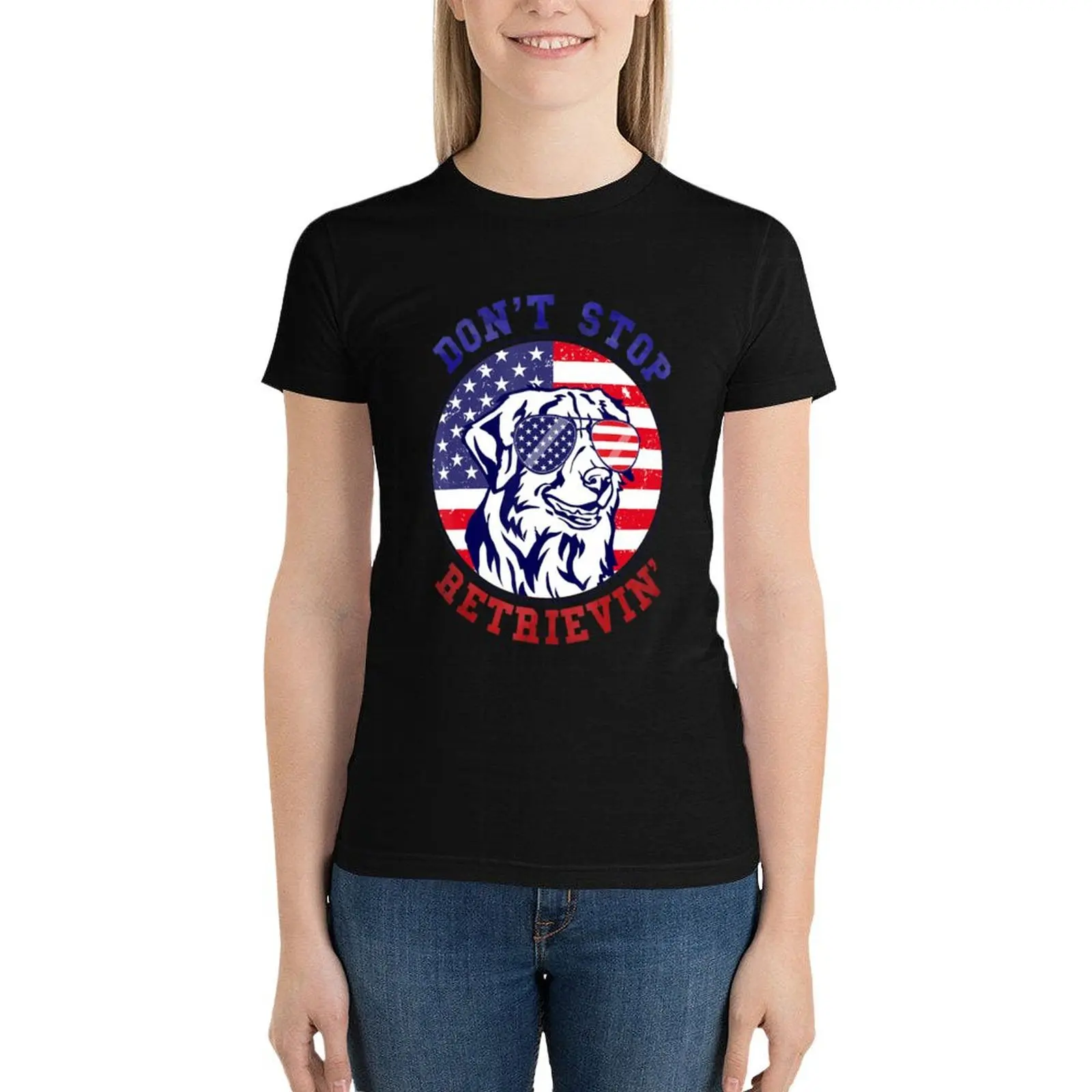 Don't Stop Retrievin' Nova Scotia Dog 4Th Of July T-Shirt shirts graphic tees cute tops funny t shirts for Women loose fit