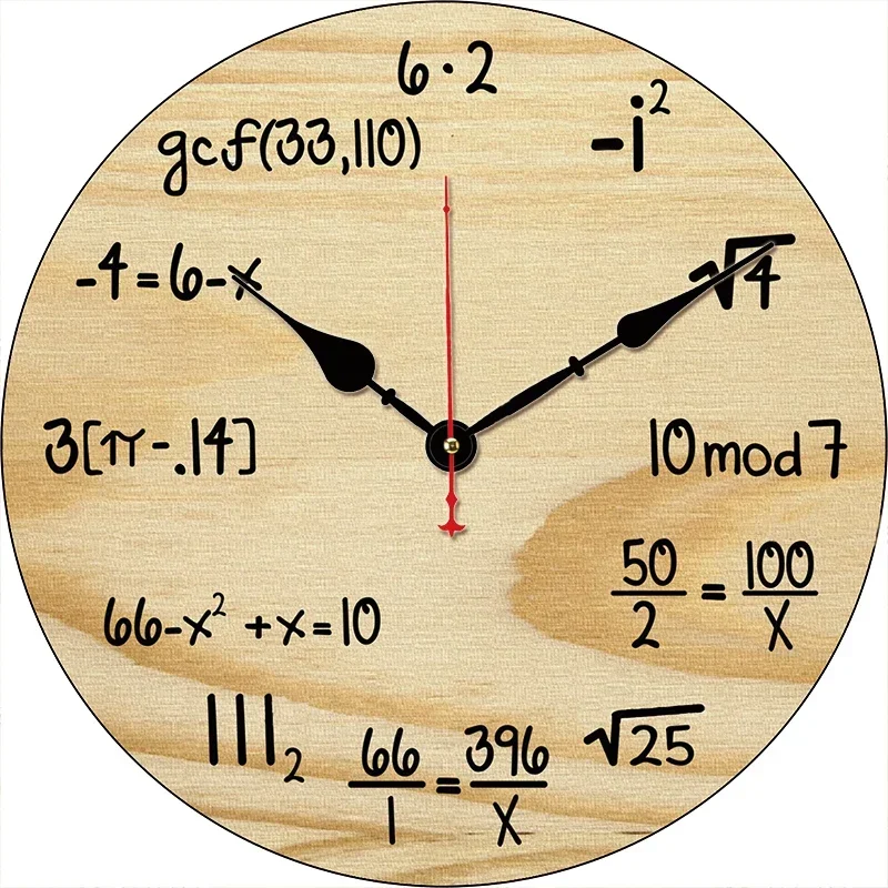 Mathematical Formula Custom Clock Round Digital Wall Clock Large Silent Clock Family Lovers Friends Gifts Wall Home Decorative