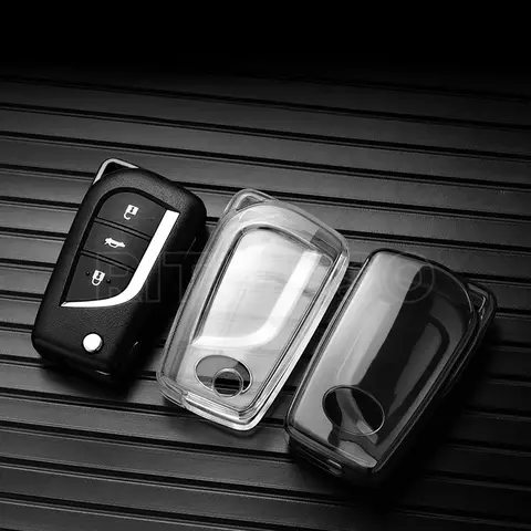 2 3 4 knappar TPU bilnyckelfodral skalskydd för Toyota Aygo Yaris Highlander Camry RAV4 nyckelhållare biltillbehör 10 best sales Toyota Aygo 2015 tillbehör - №9