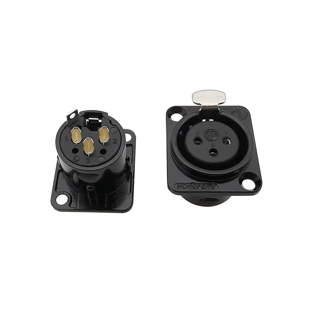 1/2/10Pcs XLR 3 Pin Male Female Panel Mount Chassis Socket Audio Microphone Plug Jack Connector Black