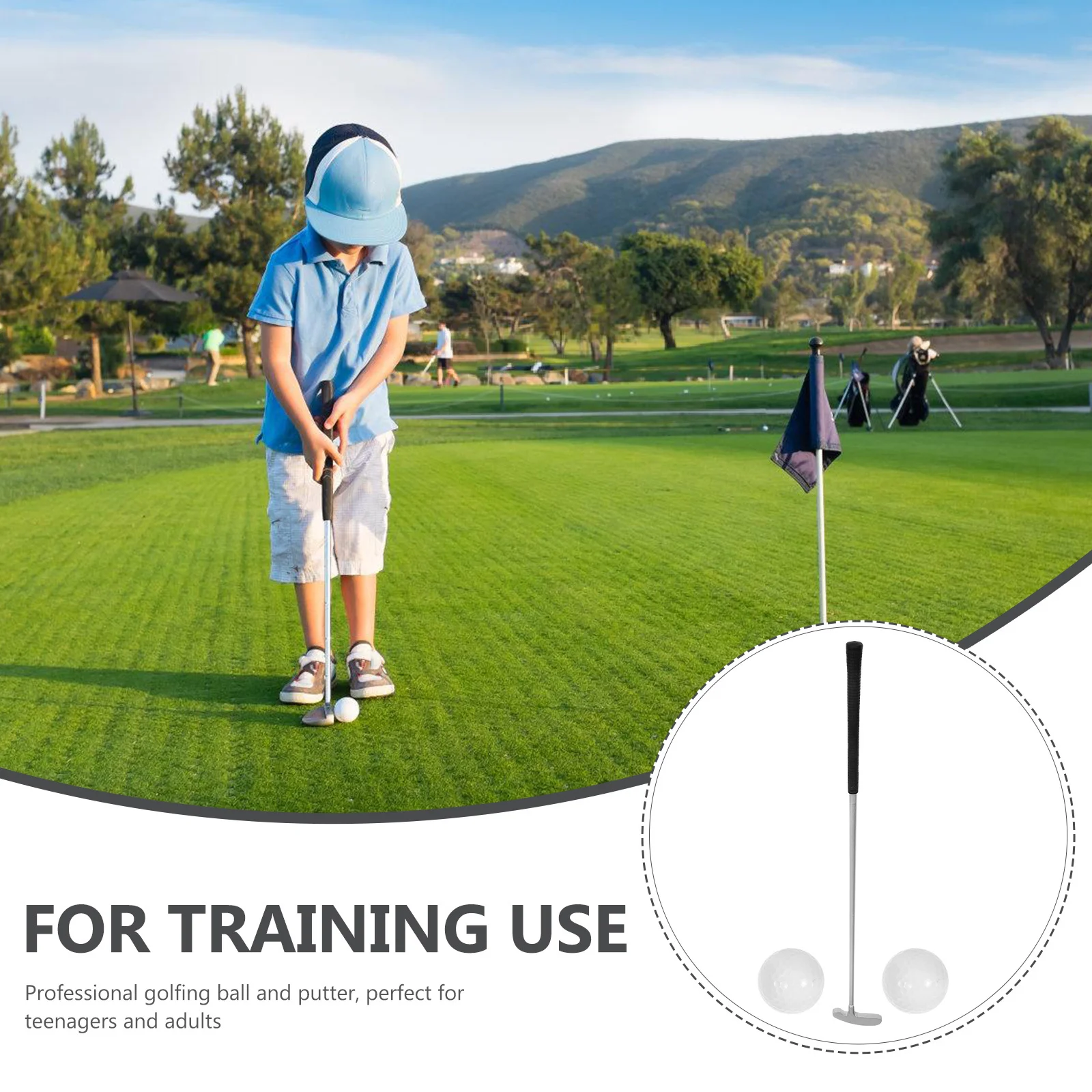 

1Set Golf Training Ball and Putter Alloy Wear-Resistant Professional Practice Putter for Teenagers Adults Home School Golfing