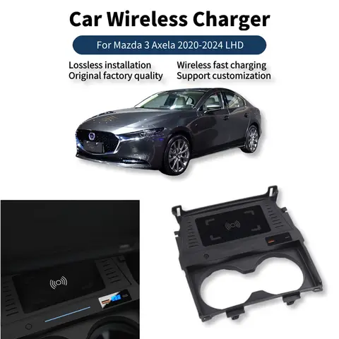For Mazda 3 Axela  2020-2024 15W car wireless charger phone charger fast charger charging pad