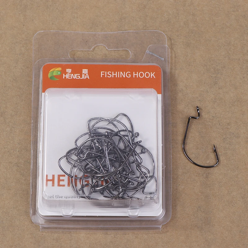 30/50pcs/Box Barbed Catfish Fishing Hooks High Carbon Steel Catfish Hook 6/0 -10 Fishhook V Sharp Circle Hook Fishing Tackle Box