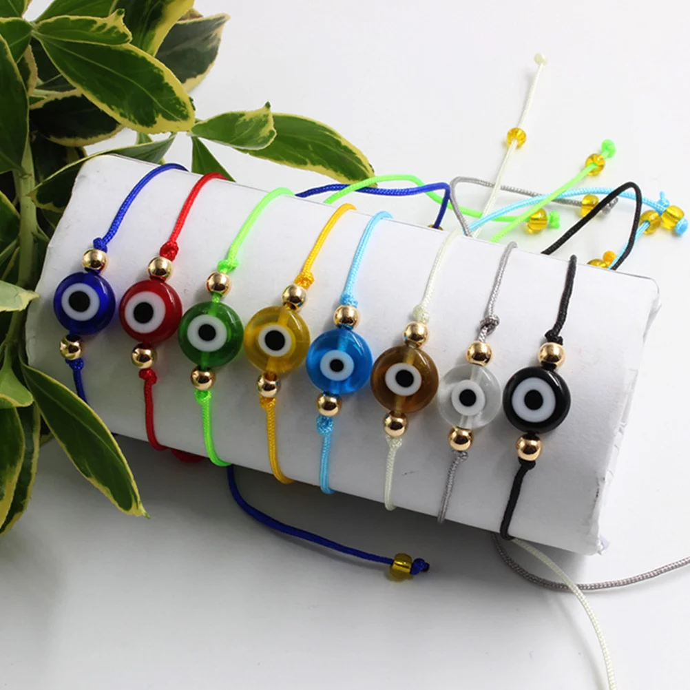 

12pcs Colorful Eye Bracelet Adjustable Woven String Wrist Rope For Women Men Teens Fashion Jewelry Gift Evil Eye Bracelets Pack