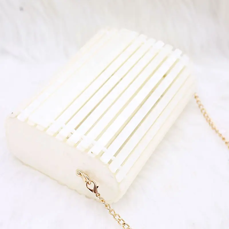 Hollow Bag Leisure New Fashion Acrylic Dinner Luxury Crossbody Sliver Bags For Woman Round Handbags Evening Clutch Purse