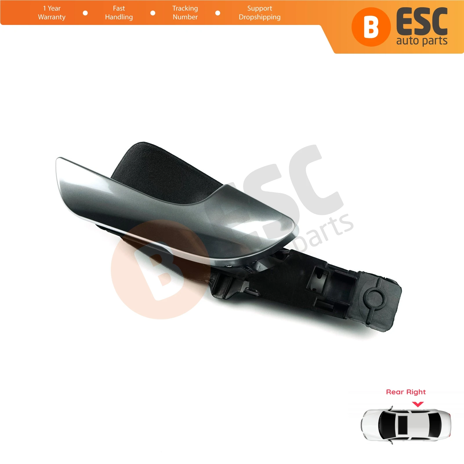 EDP1119 Interior Inner Door Opener Handle Cover Trim Rear Right Chrome Plated Plastic 156092156 for Alfa Romeo Giulietta 940