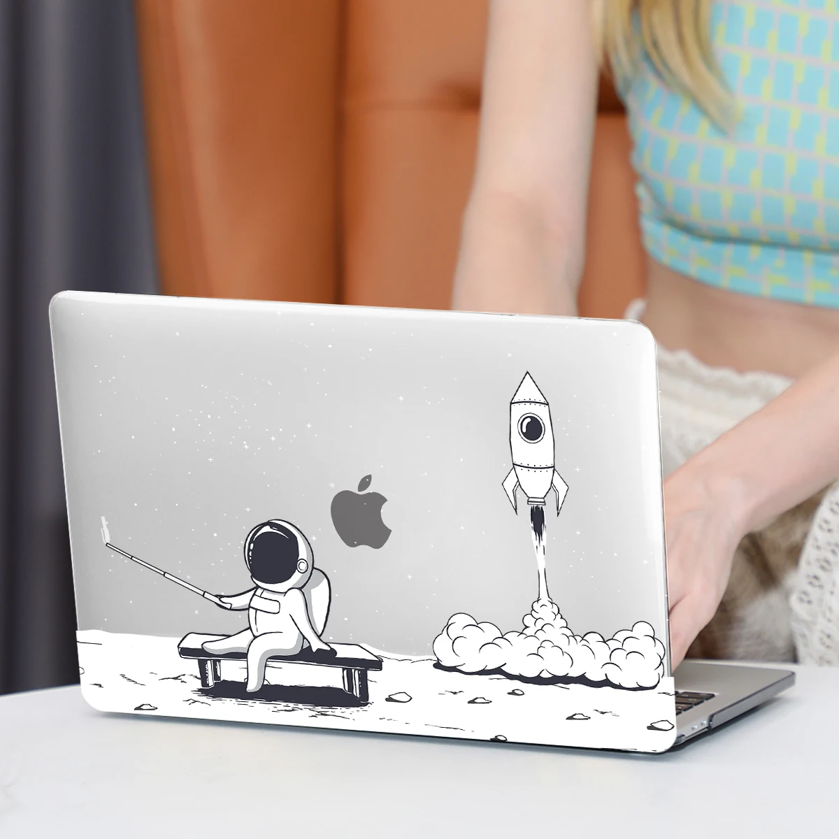 capa dura para macbook air 136 m2 2023 laptop astronauta dos desenhos animados para macbook pro m1 14 13 16 funda 2023 com tampa do teclado 01