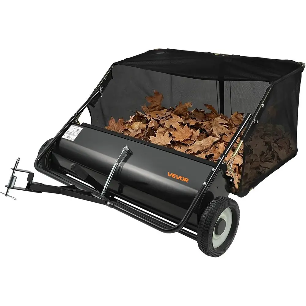

Tow eind Lawn Sweeper, 44 in Pull eind Lawn Sweeper, 25 cu. t Laracity Lea& Grass Collector, eavy Duty Garden Sweeper witAdjusta