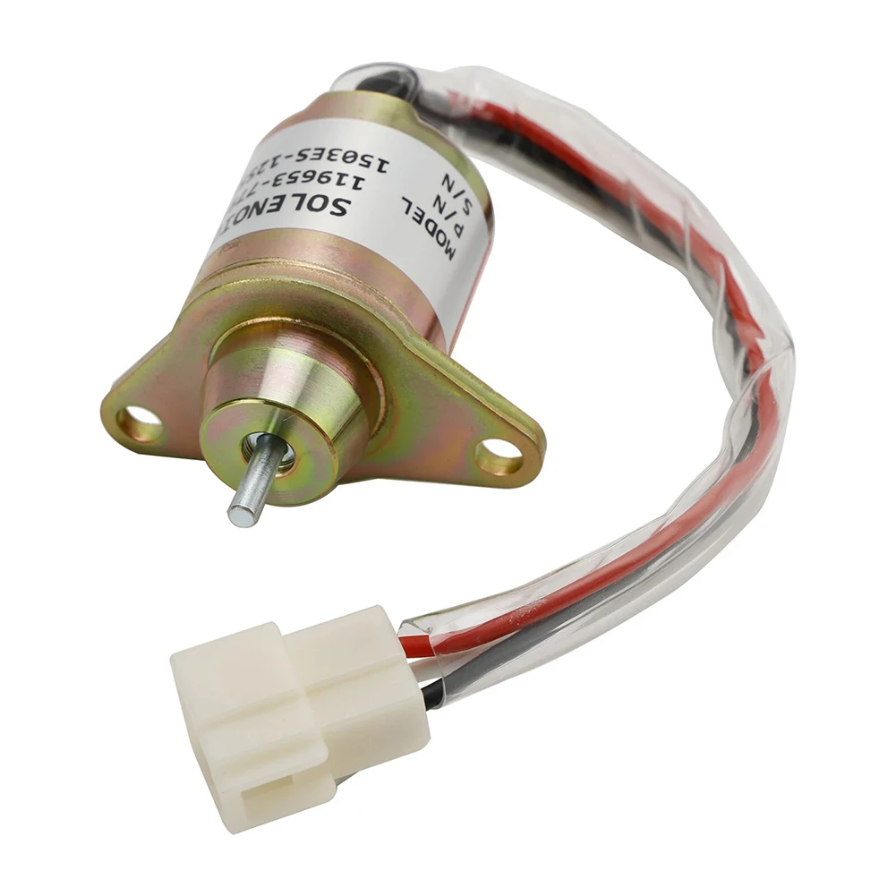12V Fuel Shut Solenoid Valve Designed for Yanmar Marine and Industrial Engines Including 3TNE84 US Applications
