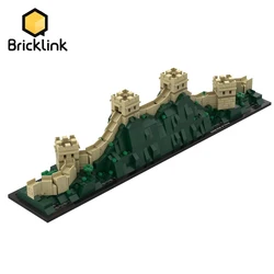 Bricklink City Architecture 21041 Great Wall of China Extended Version MOC-29645 Street View Building Block Toys For Children