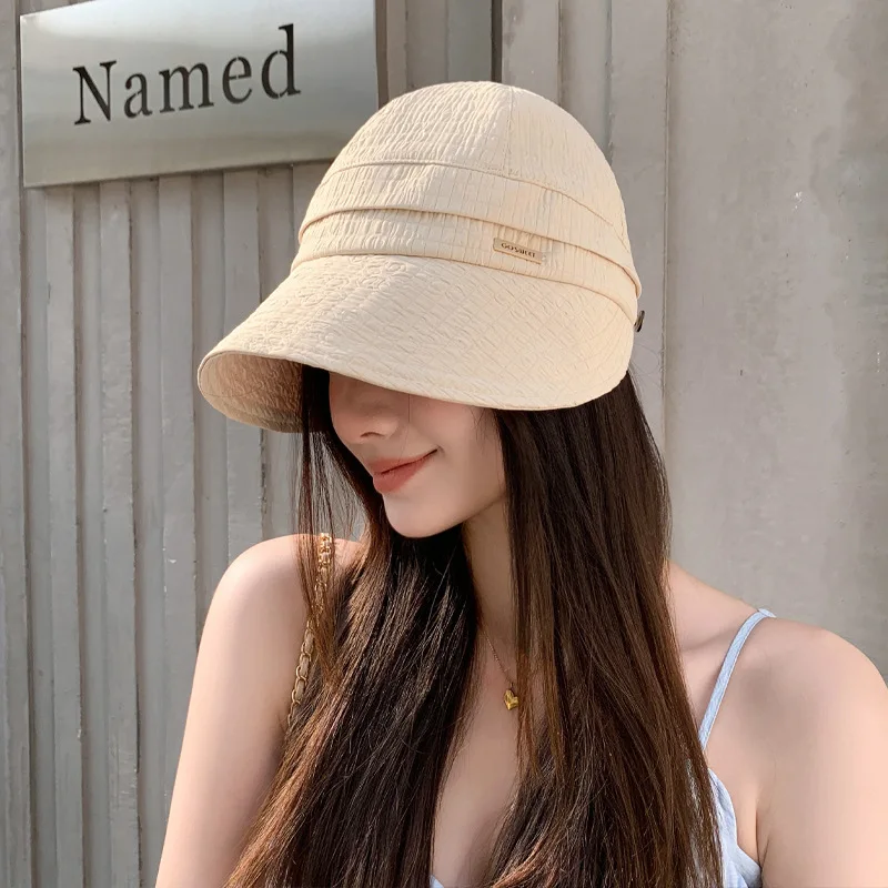 Korean spring/autumn new women's hat with high-class embossed peak cap, travel-friendly and versatile sun protection