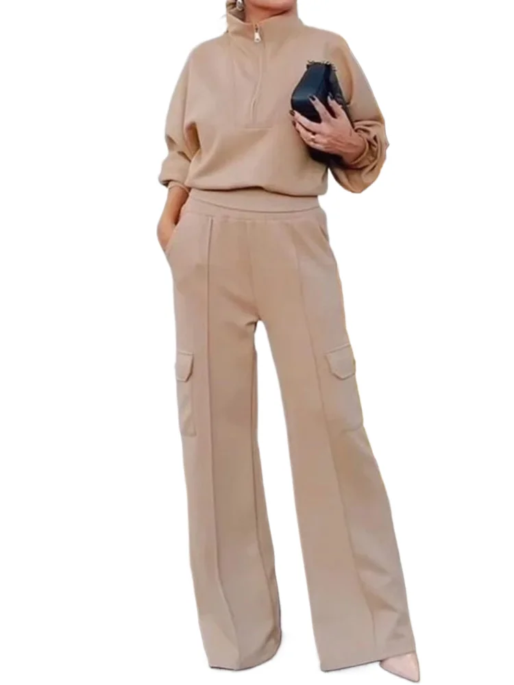 

Pants Set Women Two Piece Sets Y2k Streetwear Tracksuit Casual Tops High Waist Wide Leg Pants Mujer Conjuntos De Pantalones