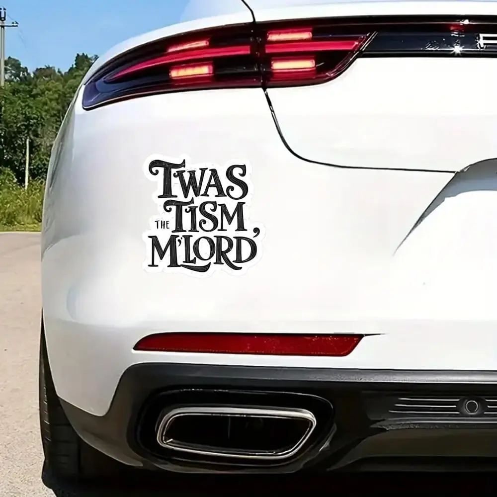 

1 шт. TWAS The Tism My Lord забавная наклейка на бампер автомобиля, 5 дюймов виниловая наклейка, водонепроницаемая, вырезанная наклейка для автомобилей, окон, ноутбуков
