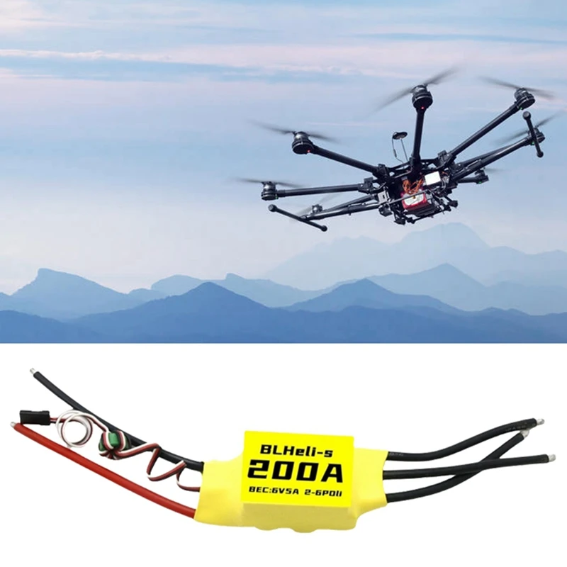 Blheli Brushless ESC 200A 2-6S 6V 5A BEC per RC FPV multirotore ad ala fissa Drone parti fai da te