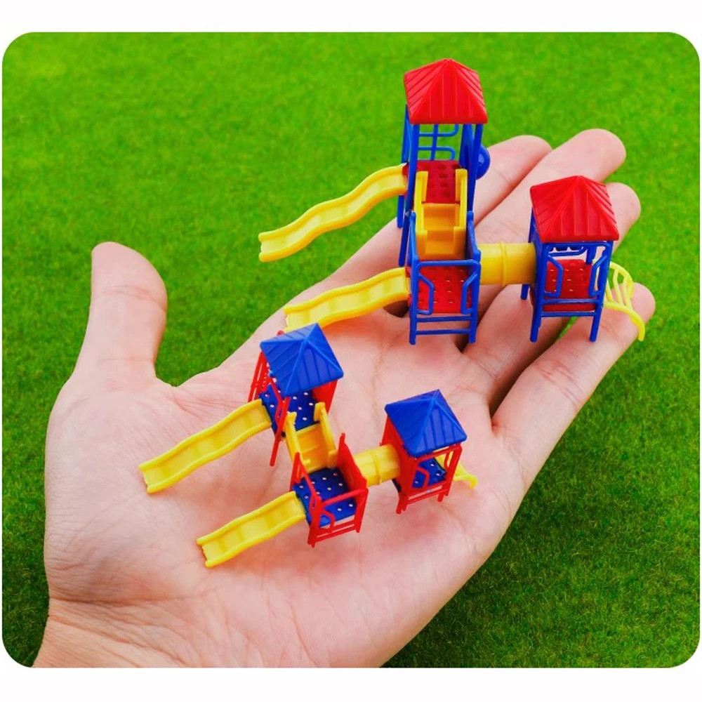 Scale 1:75-1:100 1:150-1:200 Miniature Slide Fitness Equipment Model Kid ABS Toys Diy Park Scene Layout Materials Diorama Kits