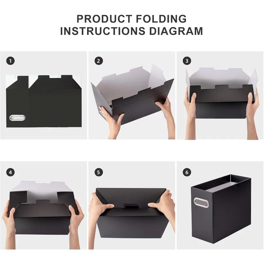 File Organizer 2 Packs Small Storage Box Cardboard File Folder Organizer Collapsible File Box for Hanging File Folde Letter Siz