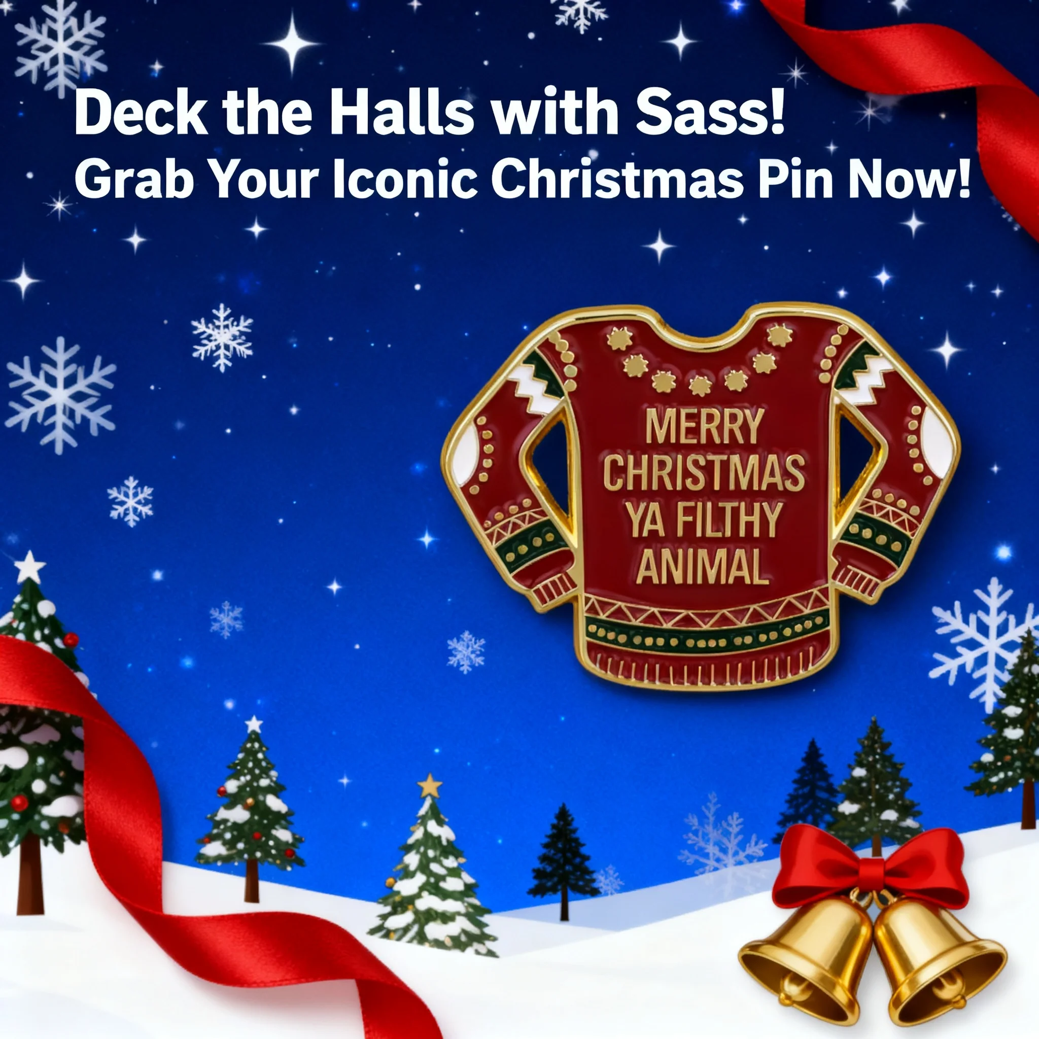 Pin esmaltado de suéter navideño, pines de solapa de película para mochilas, broches para mujer, insignias para ropa, accesorios de cosplay, regalos para amigos, juguetes