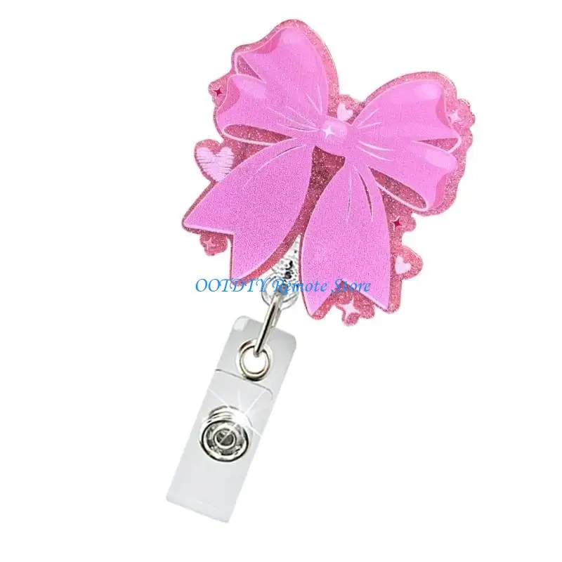 

DXAB Bowknot Badges Holder with Clip Doctor Nurse Badges Reels Holder Retractable Badges Reel for Office