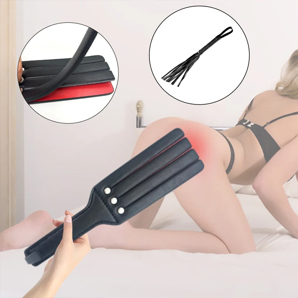 

Leather Double Layer Spanking Swats Whip BDSM Toys Fetish Flogger Bondage for Sex for Husband And Wives Adult Flirting Games