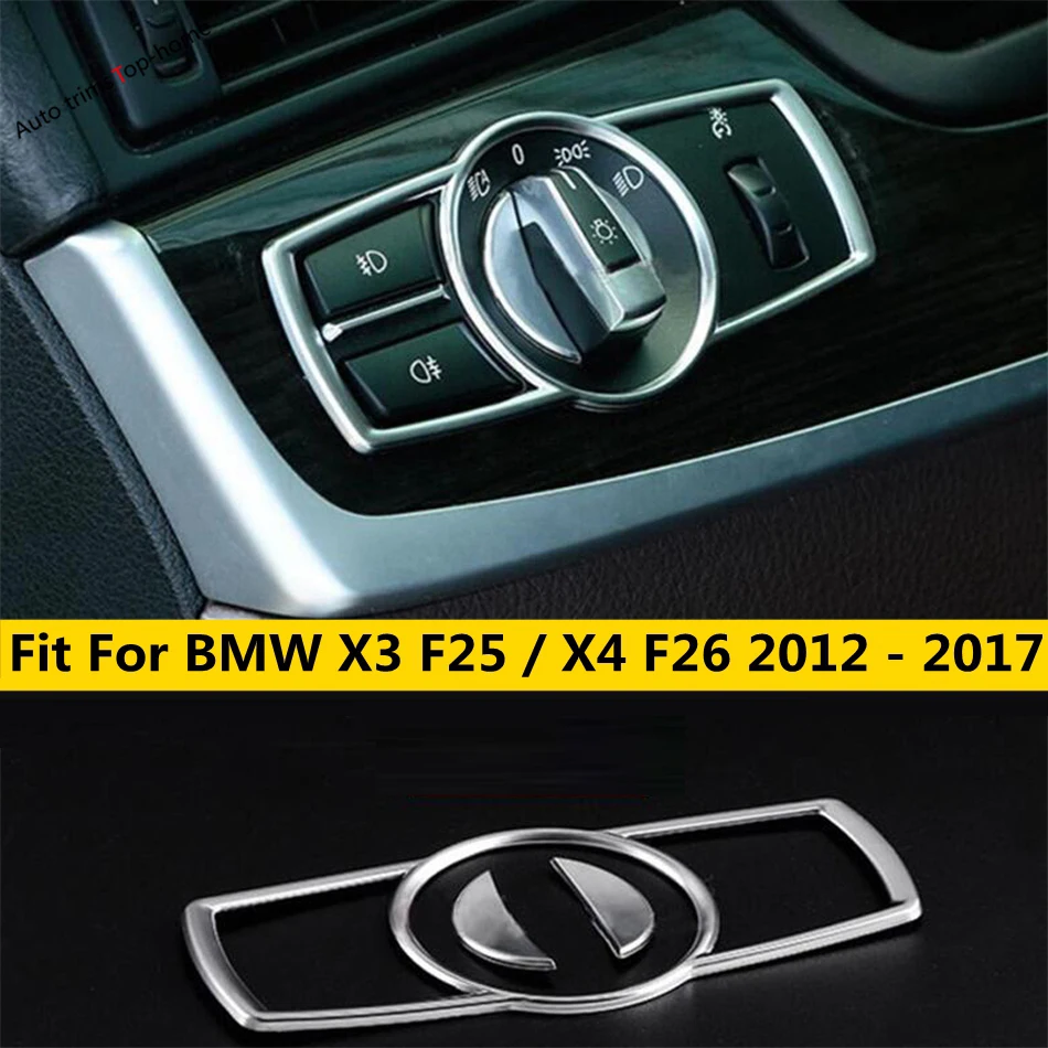 

ABS Head Light Lamp Control Switch Button Decoration Frame Cover Trim Fit For BMW X3 F25 / X4 F26 2012 - 2017 Car Accessories