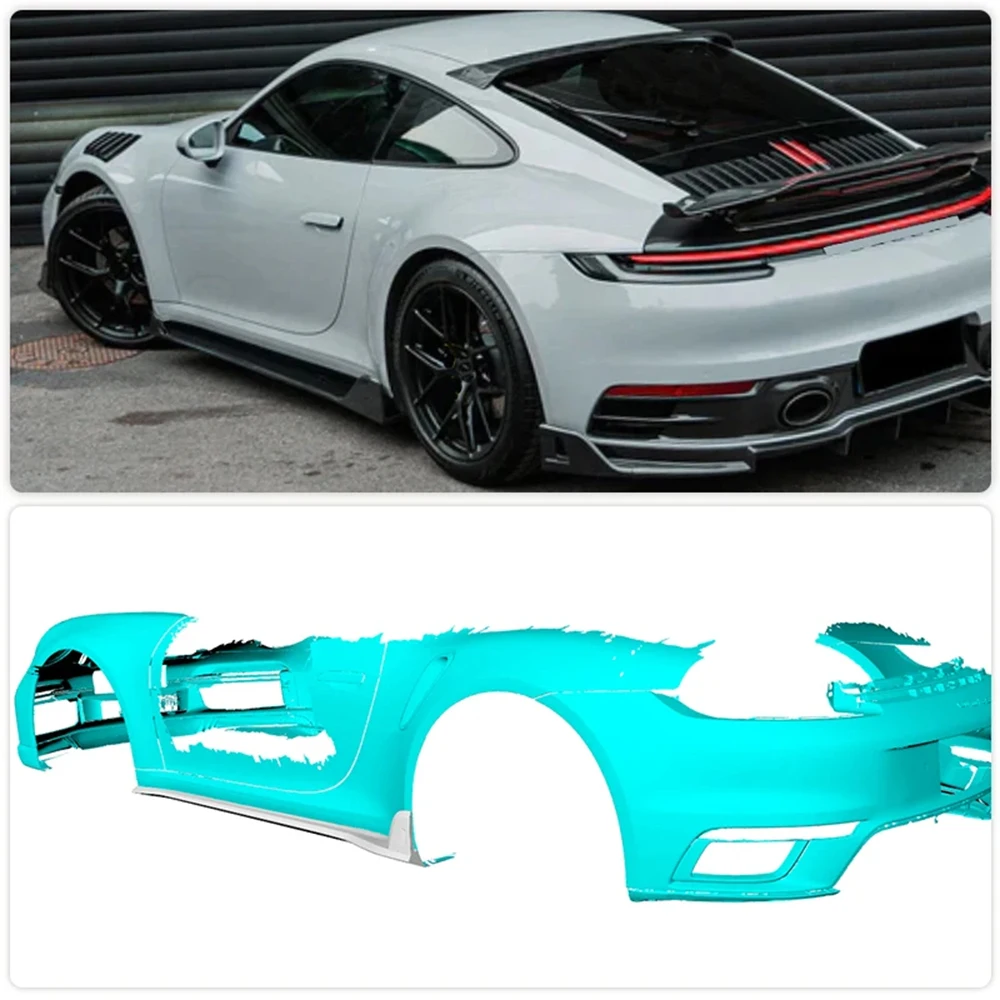 Car Side Skirts Apron Extensions Lip Splitters Dry Carbon For Porsche 911 Turbo S 2019-2023 Door Lip Guard Body Kits