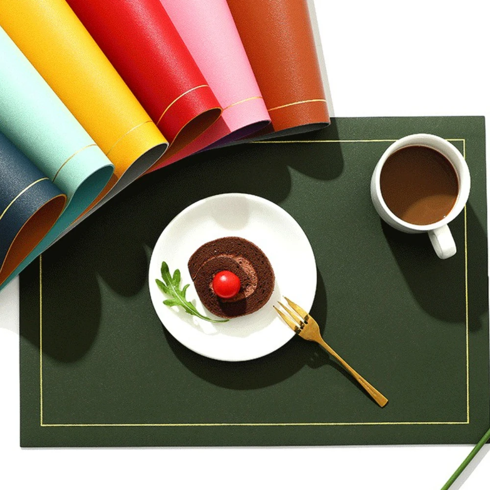 

Kitchen Table Mat Double-sided Leather Placemat Kitchen Non-Slip Mats Heat-Resistant Placemats Home Hotel Dining Table Pads