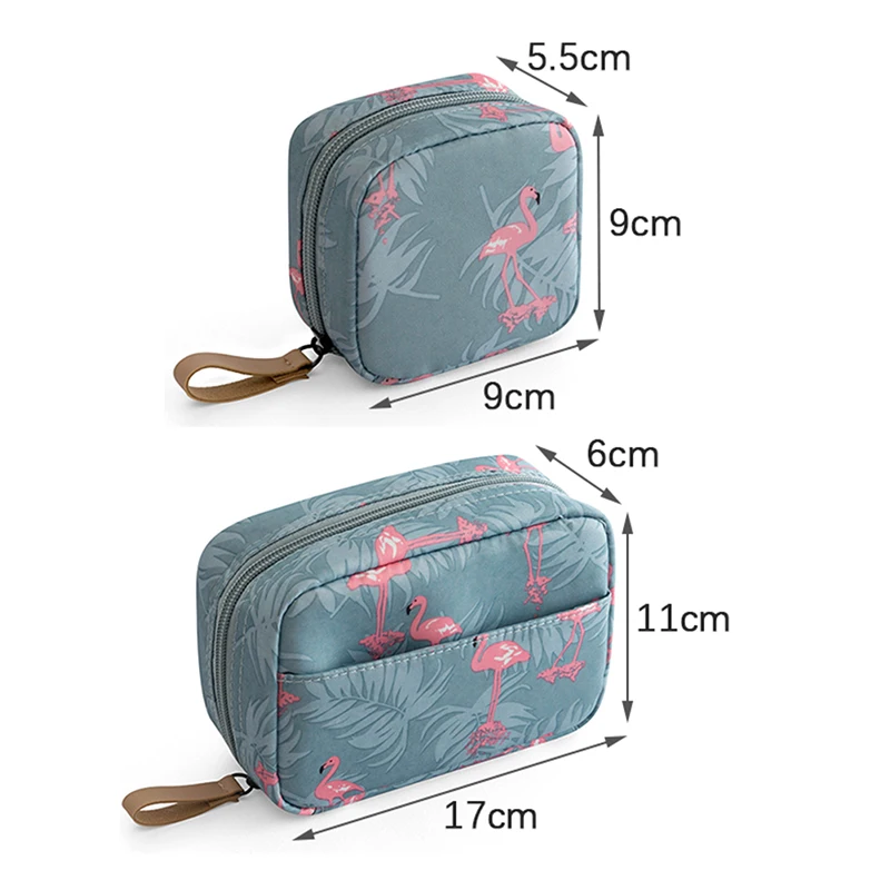 Mini Cosmetic Bag Flamingo Solid Color Travel Toiletry Storage Bag Cactus Beauty Makeup Bag Cosmetic Bag Organizer Special Offer