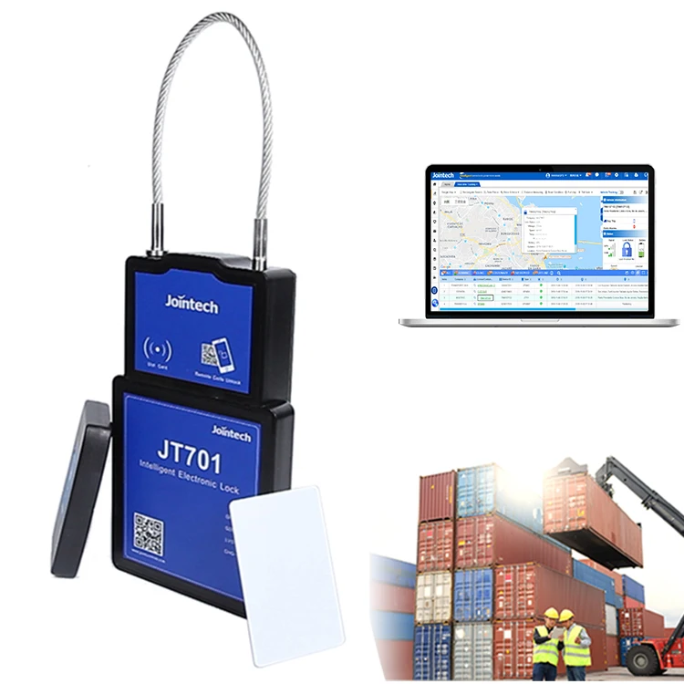 

Jointech Jt701 Gps Device 4G Long Cables Can Van Track Gps Tracking Container Padlock With Alarm