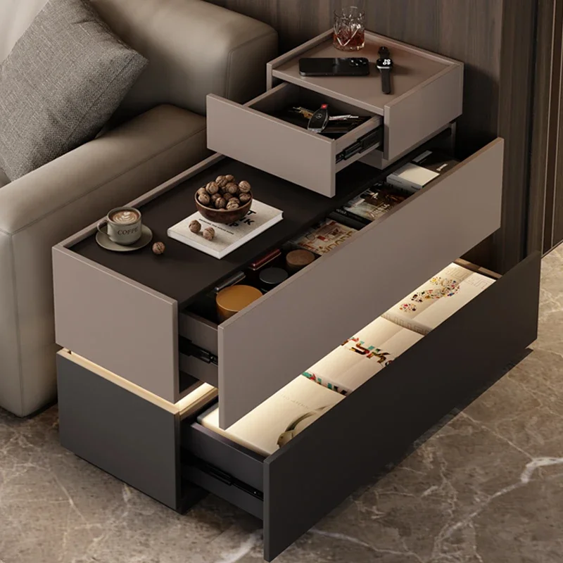 Italian Minimalist Side Table Living Room Designer Luxury Organizer Living Room Coffee Table Hallway Mesas Bajas Home Furniture