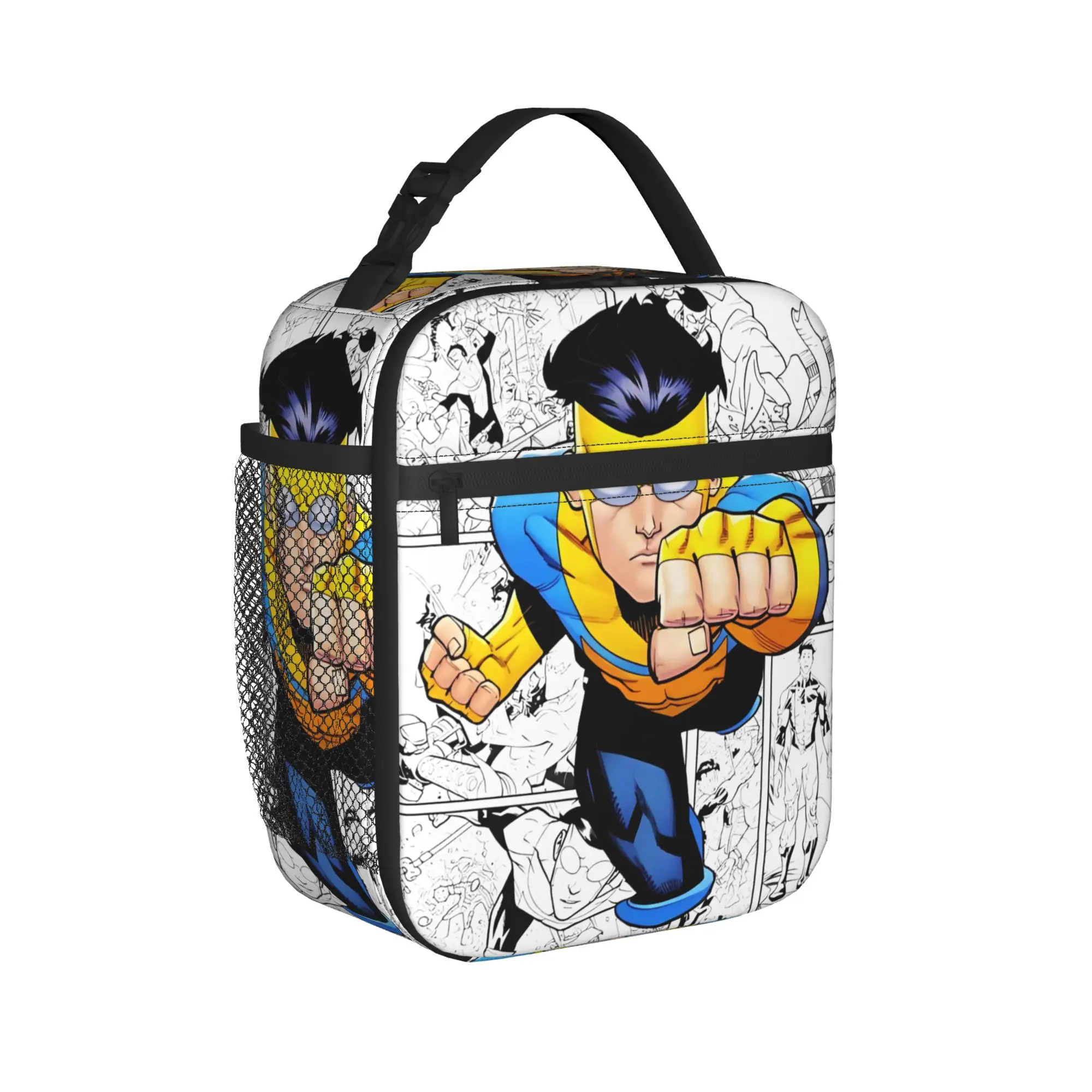 Invinci-bles Insulated Lunch Bag Cooler Bag Reusable,Lunch Container Hero Man Lunch Box Tote Bento Pouch College  Outdoor