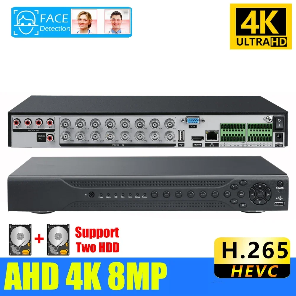 

15FPS 4K 16CH CCTV DVR Recorder 6 IN 1 Hybrid NVR DVR Security System 8MP XMEYE Analog Surveillance Video Recorder 16 Channel 4K