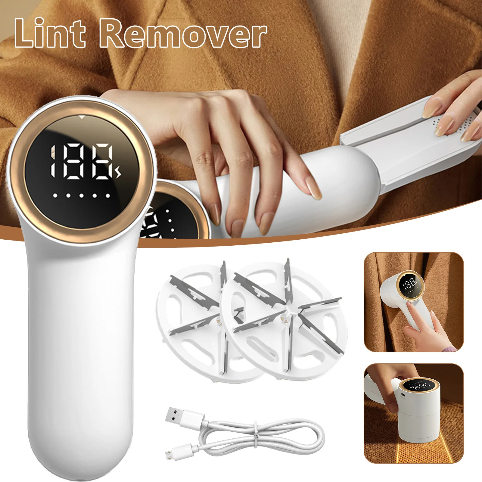 New LED Digital Display Electric Hairball Trimmer Smart  Fabric Lint Remover USB Charging Portable Mini Hairs Ball Removal Tools