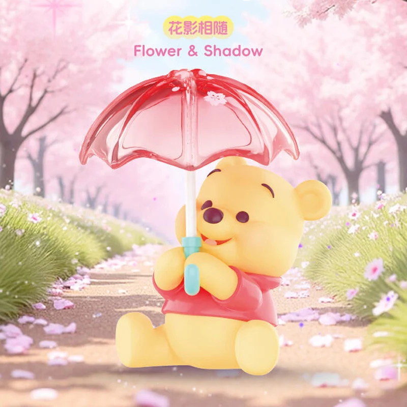 Disney Cherry Blossom Series Spring Honey Words Surrounding Blind Box Cute Winnie the Pooh Figurine Collectible Display Piece
