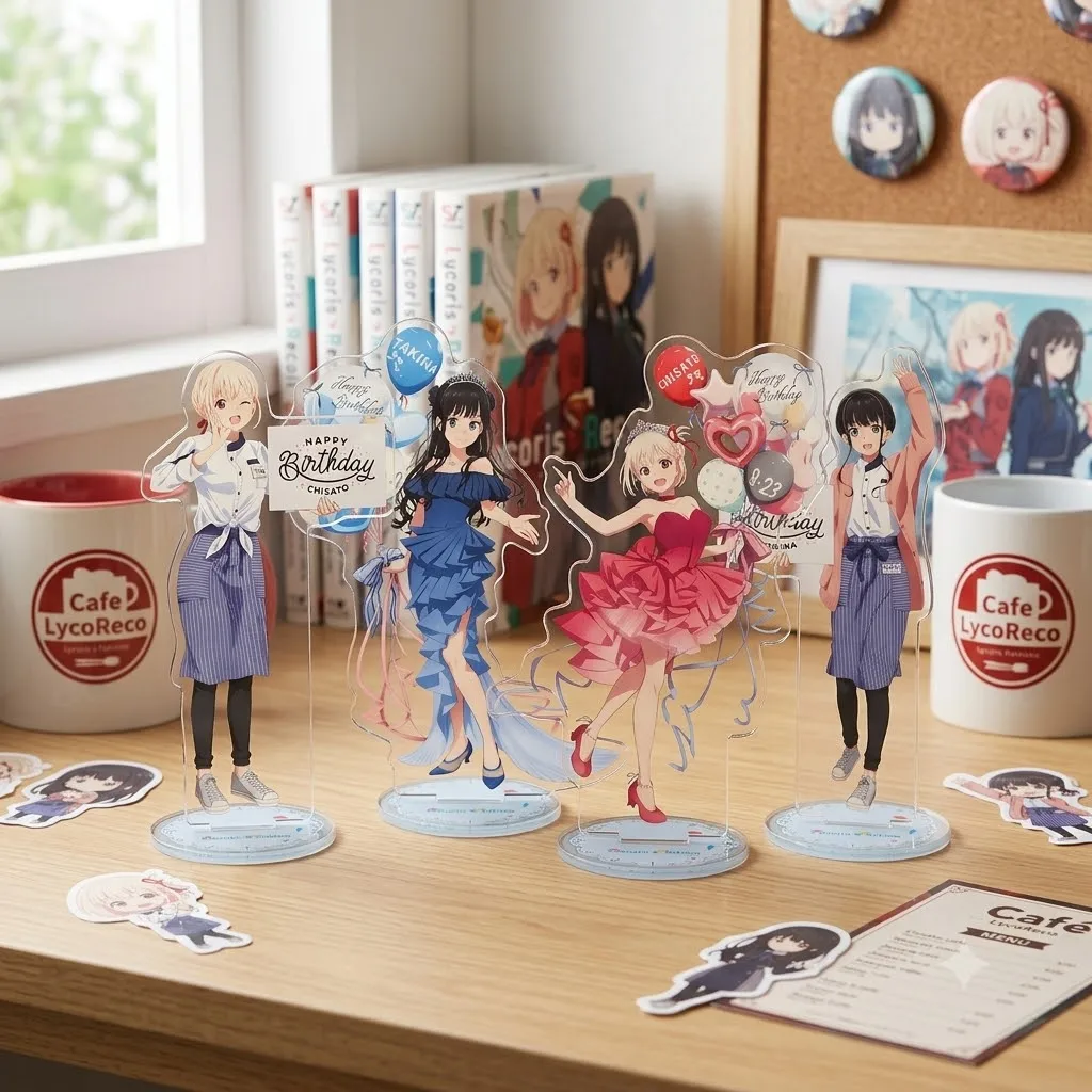 Lycoris Recoil Anime Acrylic Stand Acrylic Keychain Pendant, Fans Birthday Gift, Hot Yofukashi no Uta Anime Merchandise