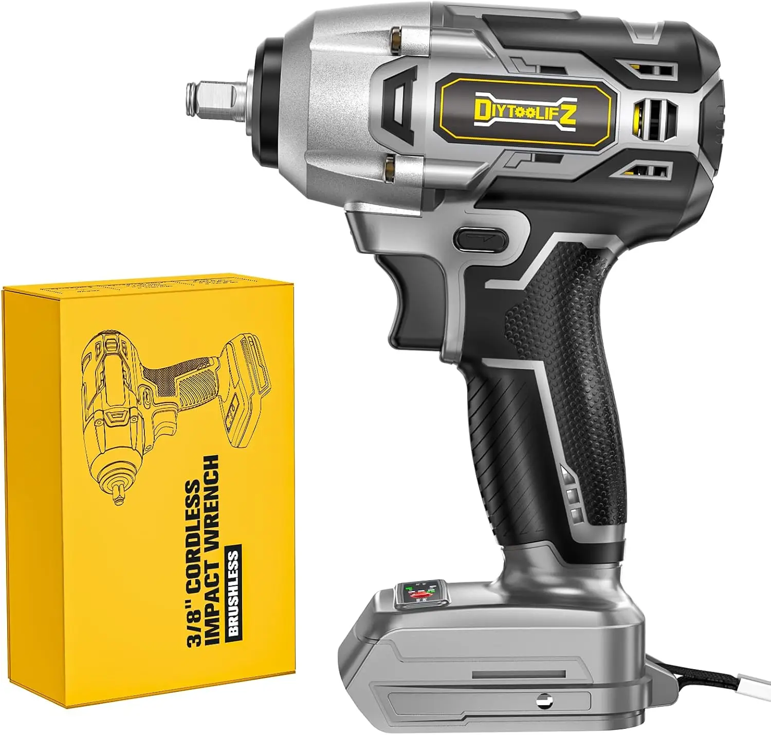 

Cordless Impact Wrench 3/8" 250Ft-lbs Brushless Power Tool Compatible with 20V Battery