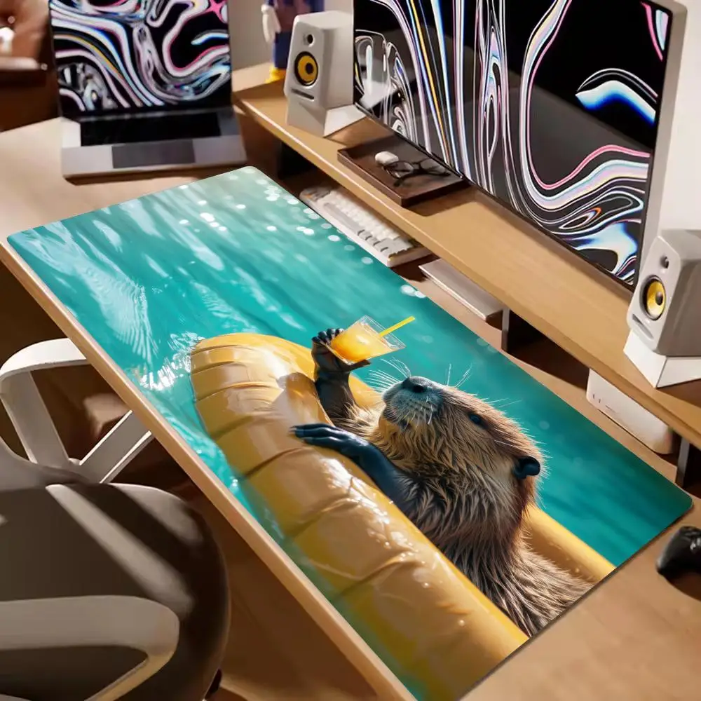 

Funny Sea Otter Mouse Pad XL Large Computer Office Game Table Mats XXL Rubber Anti-slip Gaming Keyboard Mousepads Long Desk Pads